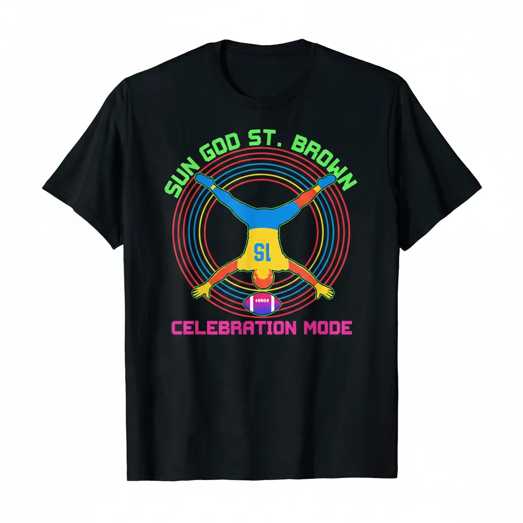 Amon-Ra St. Brown Headstand Celebration Retro T-Shirt – Essential Fan Gear