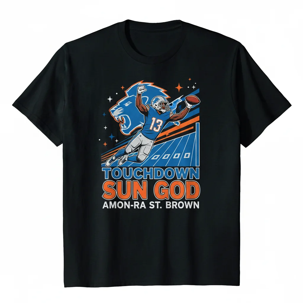 Amon-Ra St. Brown Football Touchdown Lions Fan T-Shirt