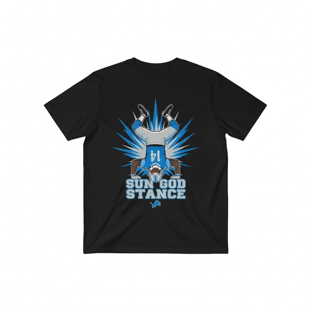 Amon-Ra St. Brown Head Stand Detroit Lions T-Shirt - Premium Cotton Fan Apparel