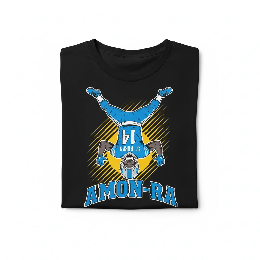 Amon-Ra St. Brown Headstand Essential T-Shirt – Premium Fan Apparel