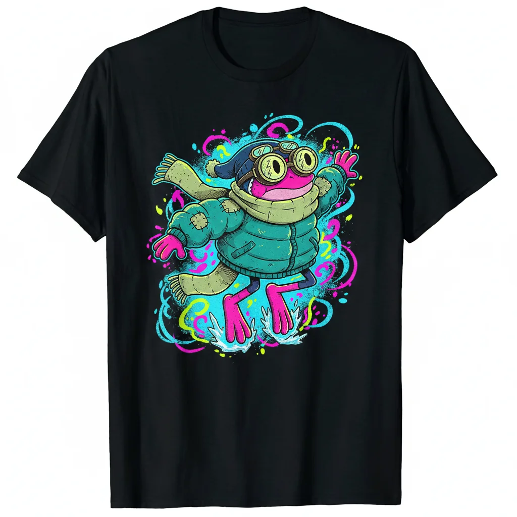 Amphibian Winter Sprig Men's Heavyweight T-Shirt - Black, Size S