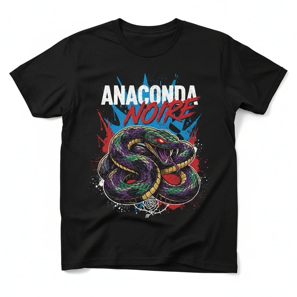T-Shirt Essentiel "Anaconda Noire" – Confort Durable, Style Inaltérable