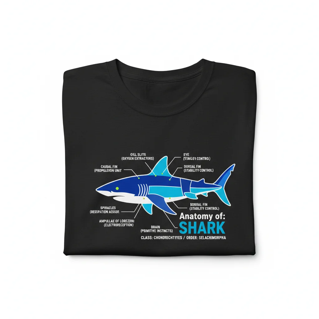 Anatomy of: SHARK Essential T-Shirt – Durable, Vibrant & Perfect Fit