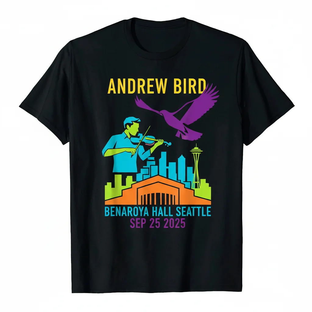 Andrew Bird Tour Benaroya Hall Seattle 2025 Concert Poster Tee