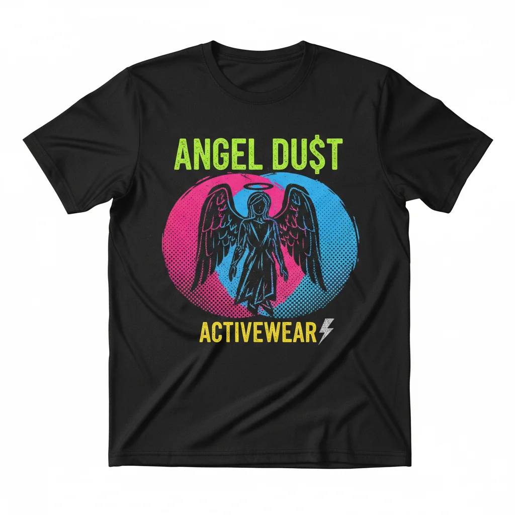 Angel Du$t Line Logo Essential T-Shirt - Premium Cotton Band Tee