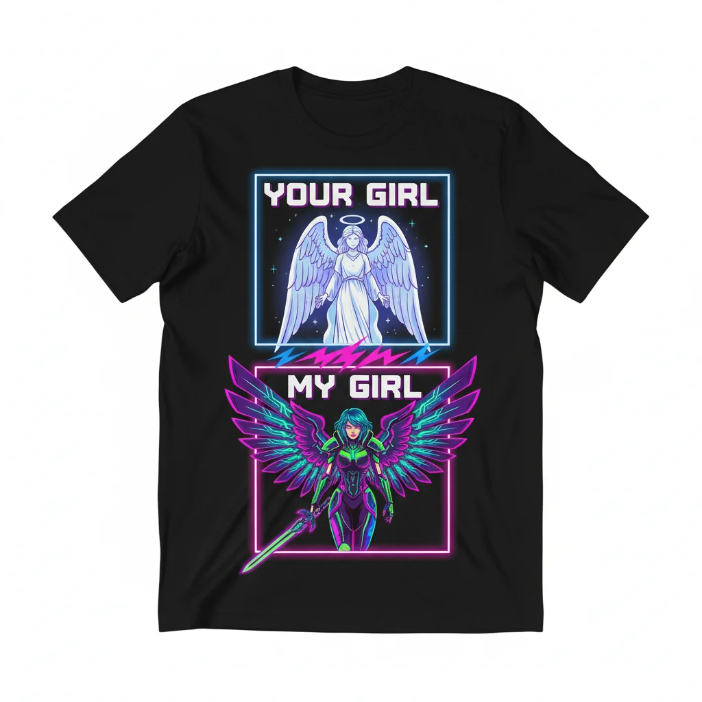 Angelic Couture 'Your Girl vs My Girl' Funny T-Shirt - Premium Cotton Tee