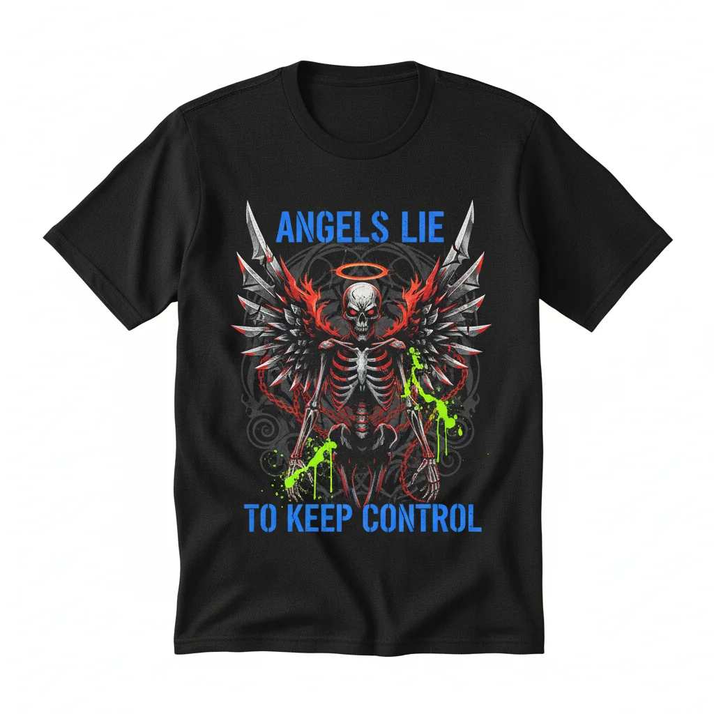 Angels Lie To Keep Control Essential T-Shirt – Premium Cotton Tee for Men & Women