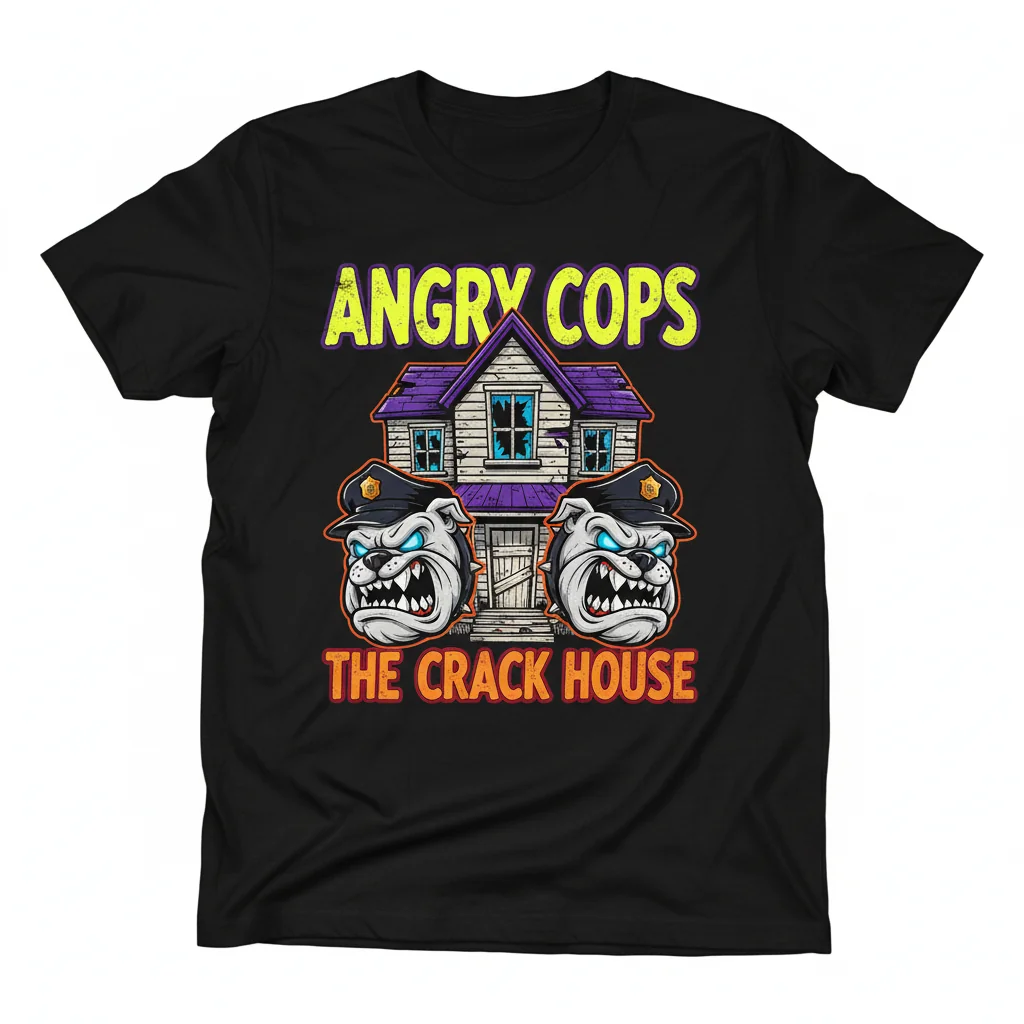 Angry Cops Crack House Essential T-Shirt – Official Merch