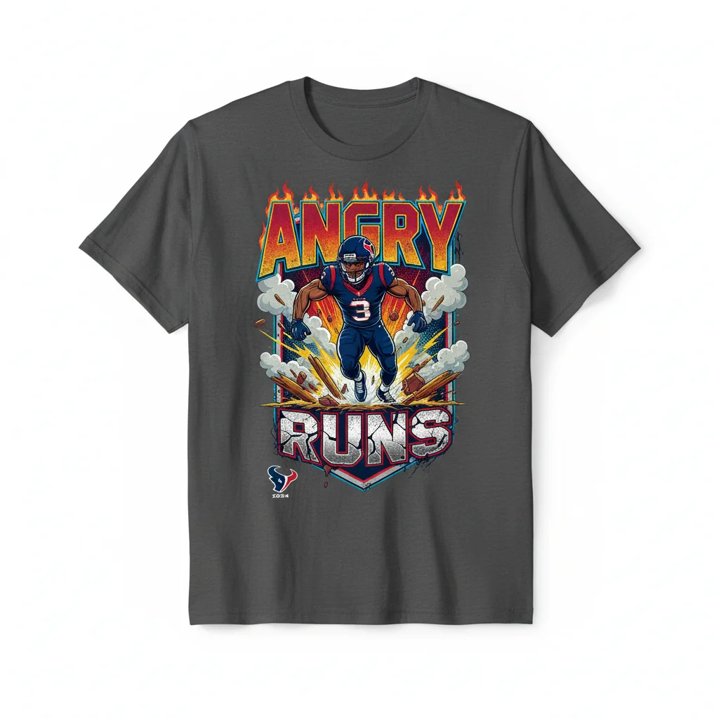 Dameon Pierce Angry Runs 2024 Houston Texans Fan T-Shirt