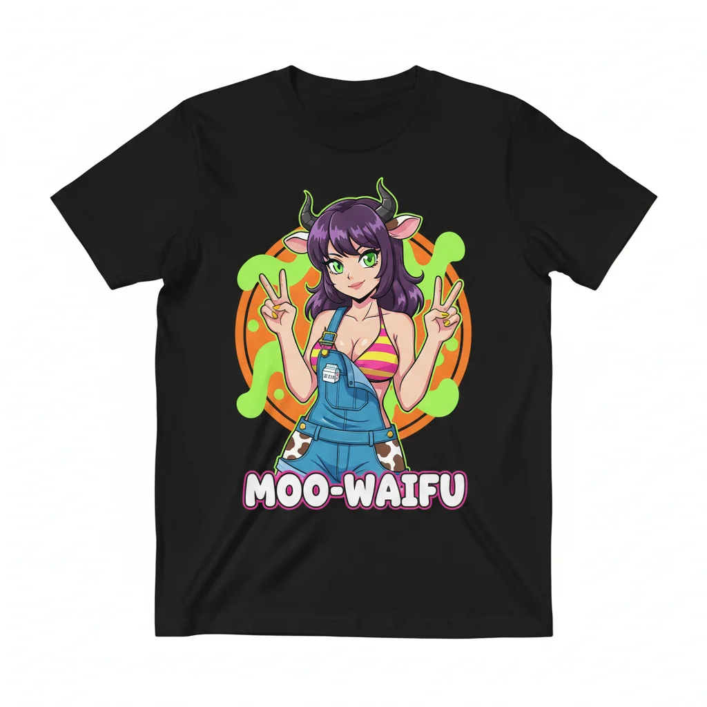 Anime Girl Overall Bikini Waifu Monster Musume Cow Girl Monster Girl Essential T-Shirt – Vibrant & Durable Waifu Wear
