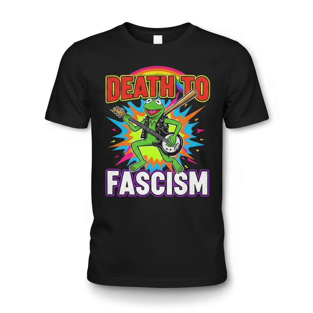 Anti-Fascist Kermit Graphic Tee - Essential Unisex T-Shirt