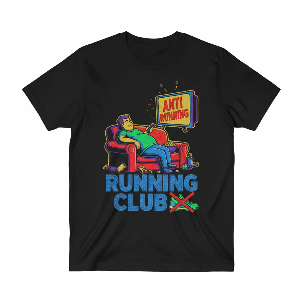 Anti Running Running Club Black Essential T-Shirt - Premium Cotton Tee