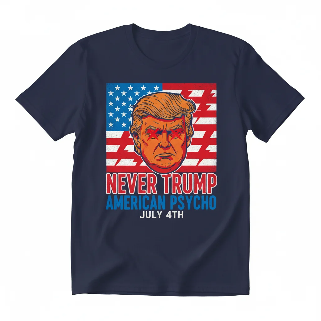 Anti-Trump AF 4th of July T-Shirt - Never Trump American Psycho Unisex Tee