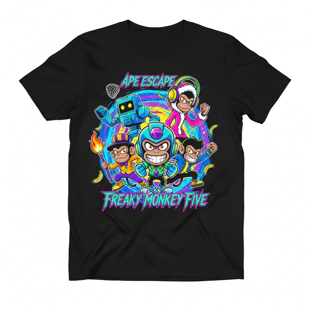 Ape Escape - Freaky Monkey Five Essential T-Shirt: Premium Comfort & Durability