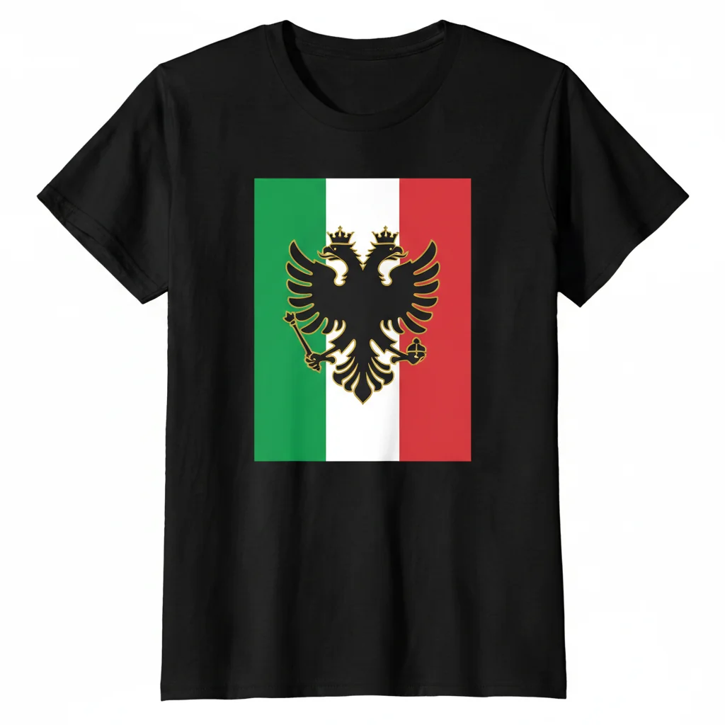 Arbëreshë Legacy: Albanian Italian Flag Heritage Tee