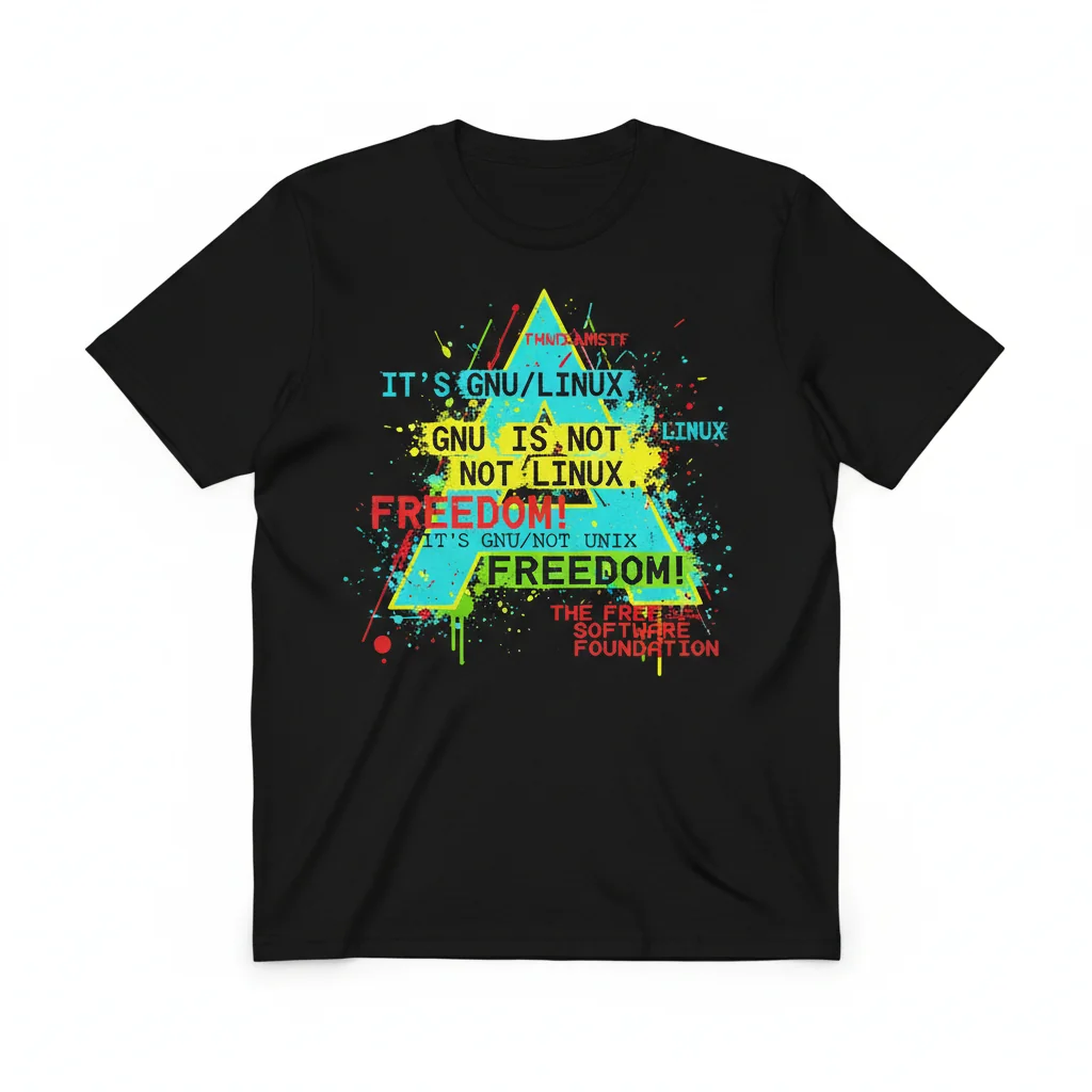 Arch GNU/Linux & Richard Stallman "Interject" Meme T-Shirt | Durable, Pre-Shrunk Comfort