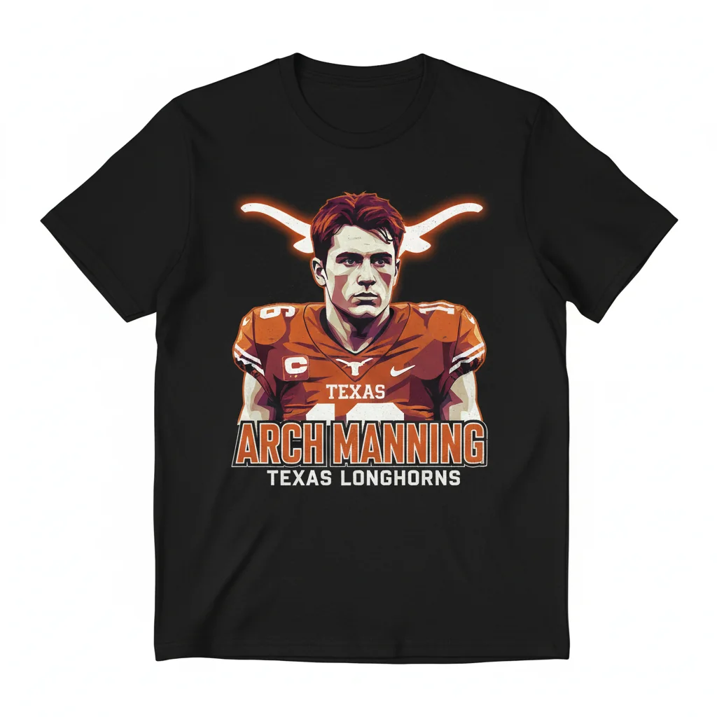 Arch Manning Texas Longhorns Football T-Shirt - Official College Fan Gear