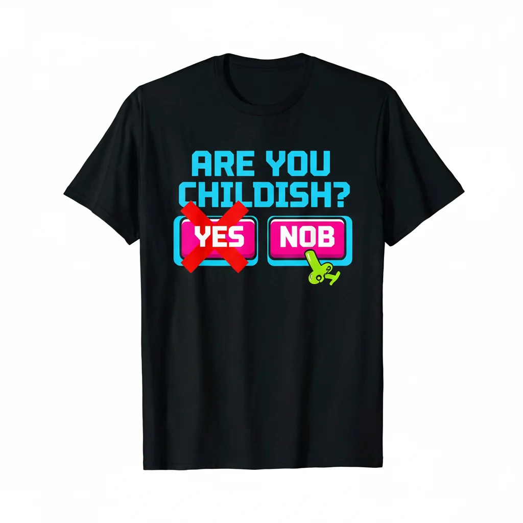 Camiseta Esencial "Are you childish yes nob" - Divertida Pregunta, Ajuste Premium