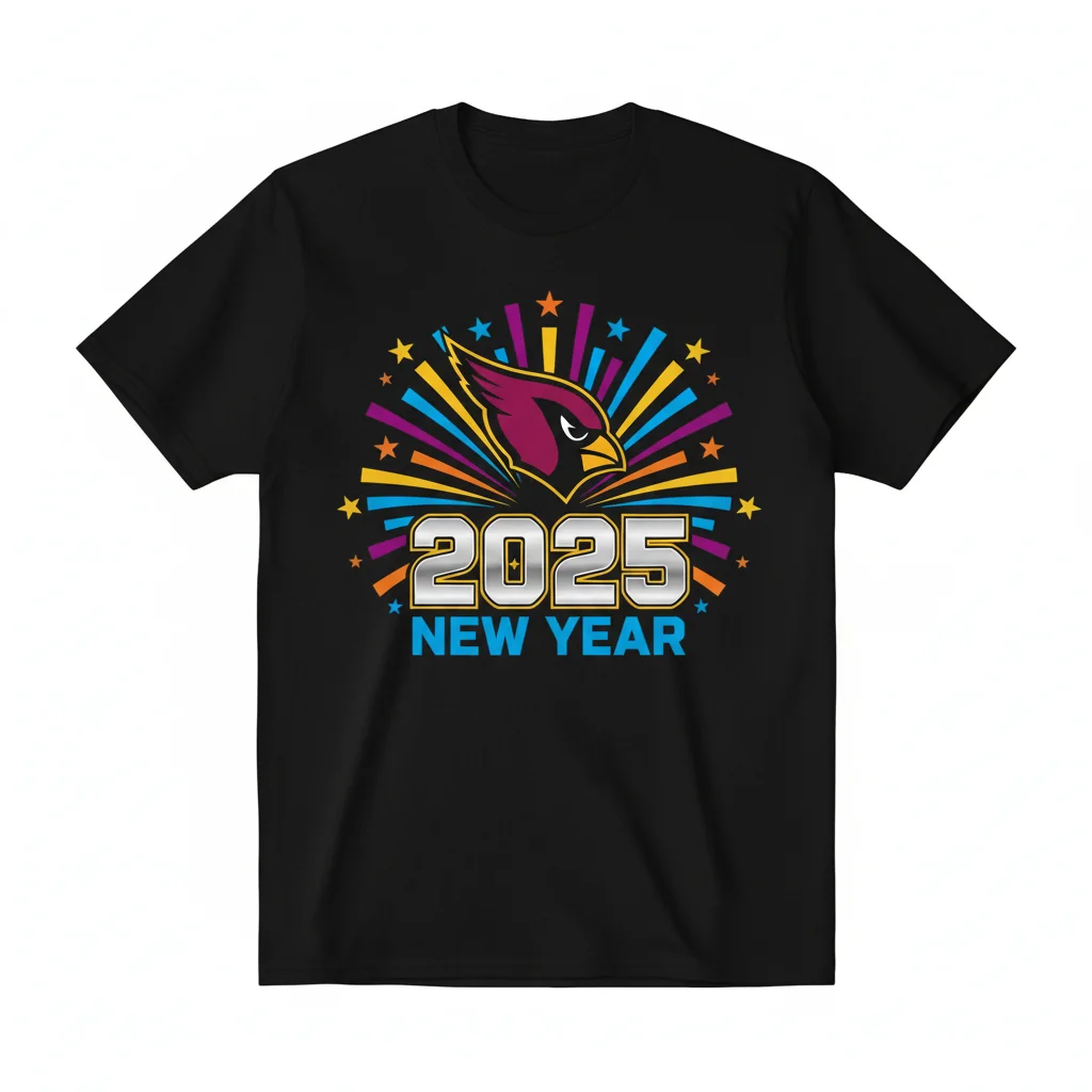 Arizona Cardinals 2025 New Year Firework T-Shirt – Celebrate in Style!