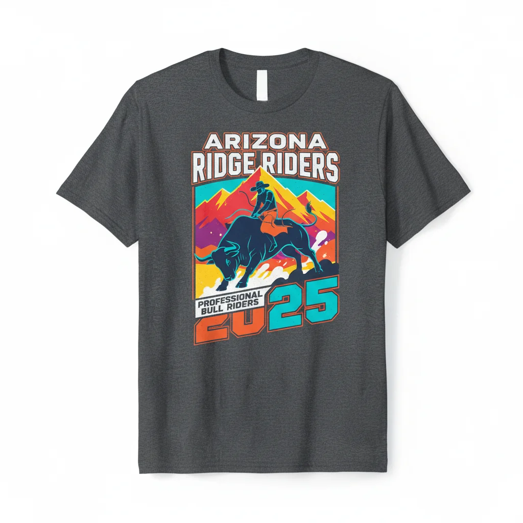 Arizona Ridge Riders PBR 2025 Event T-Shirt | Professional Bull Riding Fan Apparel