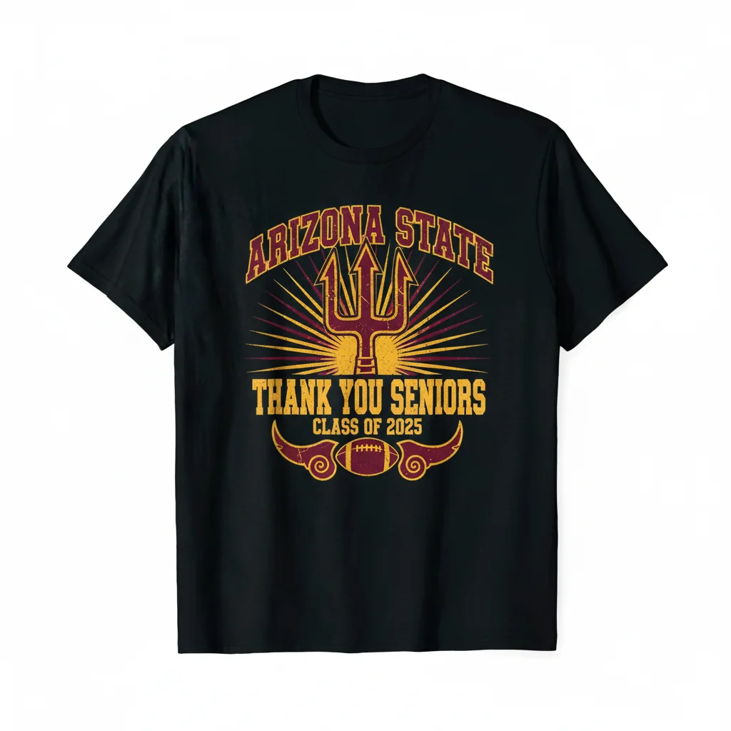 Arizona State Sun Devils Football Team Thank You Seniors 2025 Commemorative T-Shirt