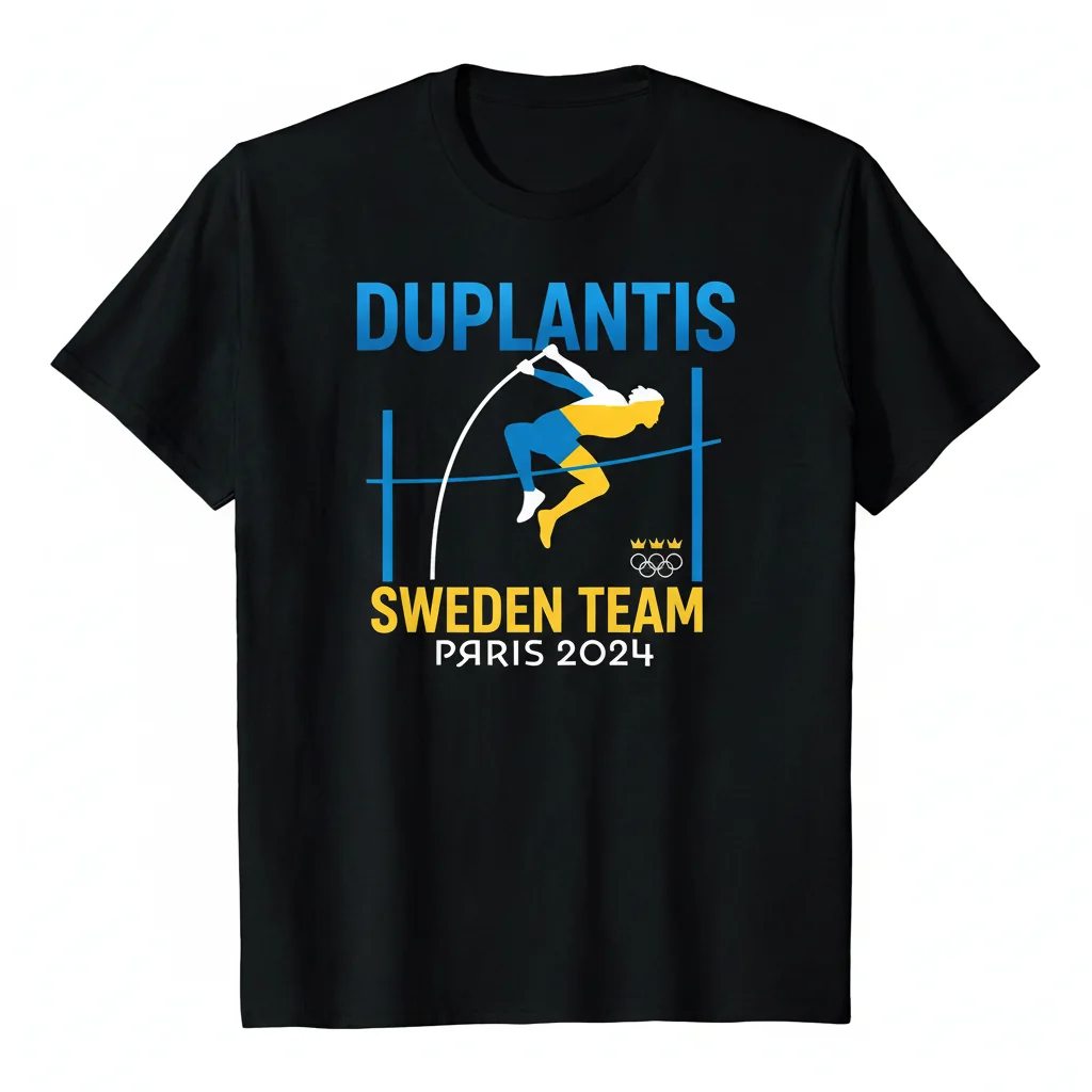 Armand Duplantis Pole Vault Sweden Olympics 2024 Fan Shirt - Official Team Gear