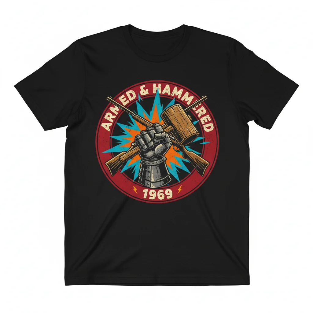 Armed And Hammered 1969 Logo – Vintage Party Tee