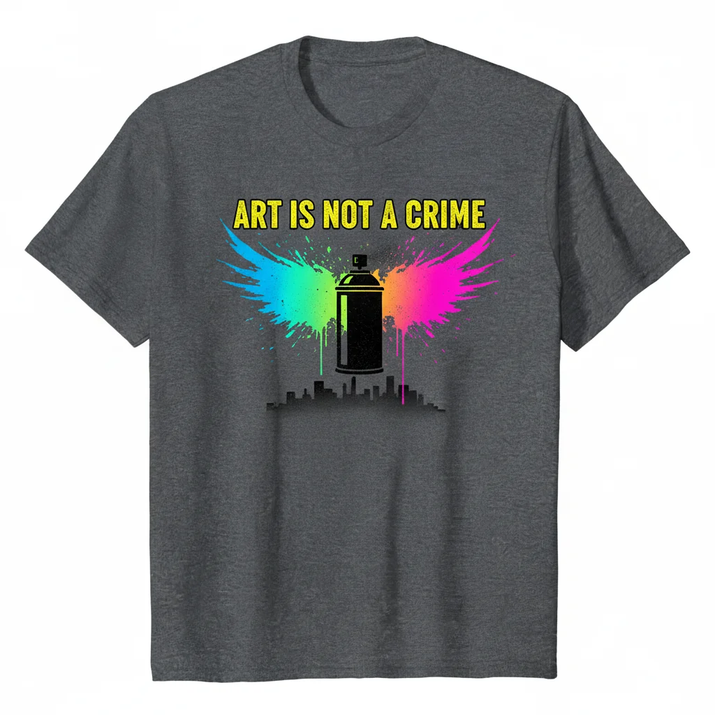 "Art Is Not A Crime" Unisex Essential T-Shirt - Streetwear & Graffiti Art Tee