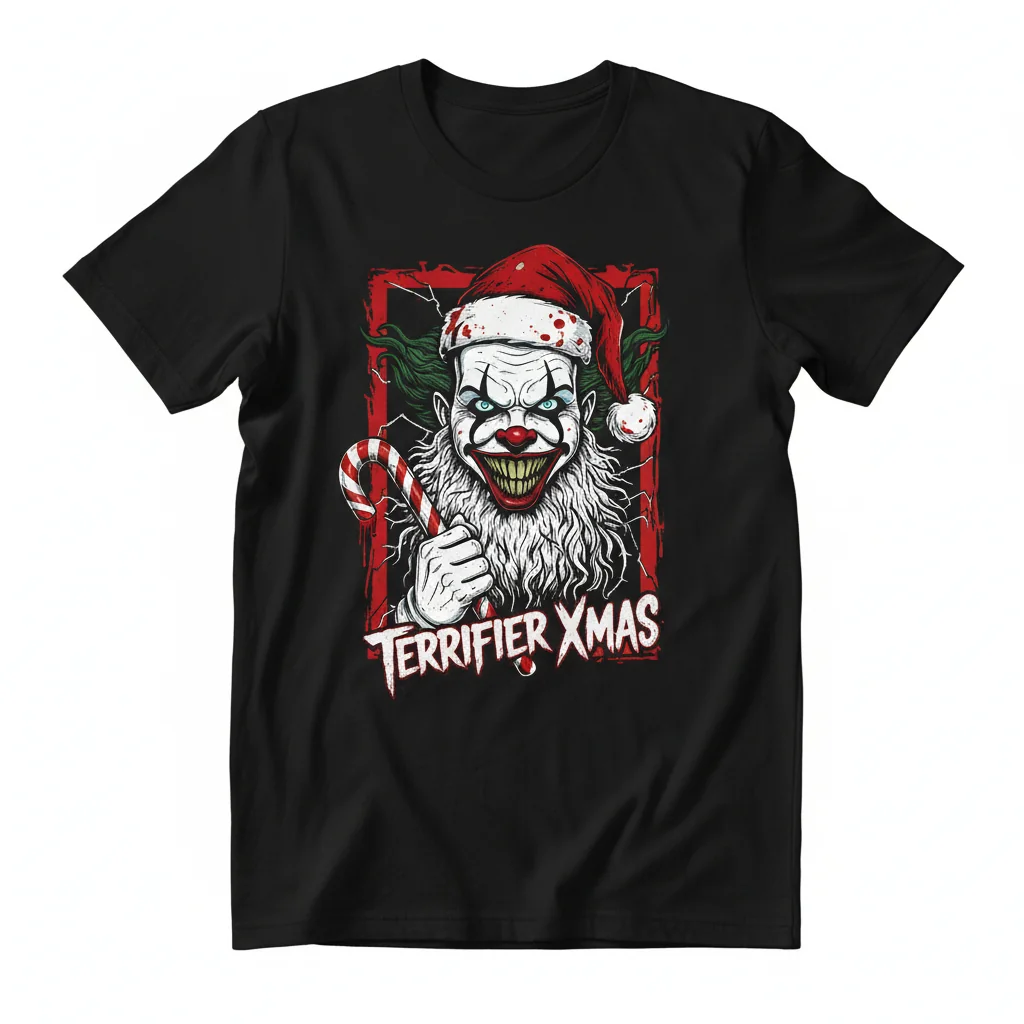 Terrifier 3 Art The Clown Santa T-Shirt - Premium Essential Cotton Tee