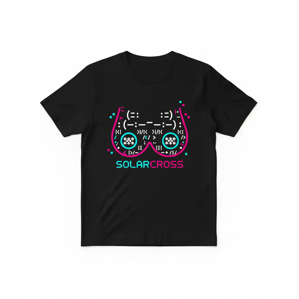 ASCII Art Boobs Black Text Essential T-Shirt - Premium Cotton Graphic Tee