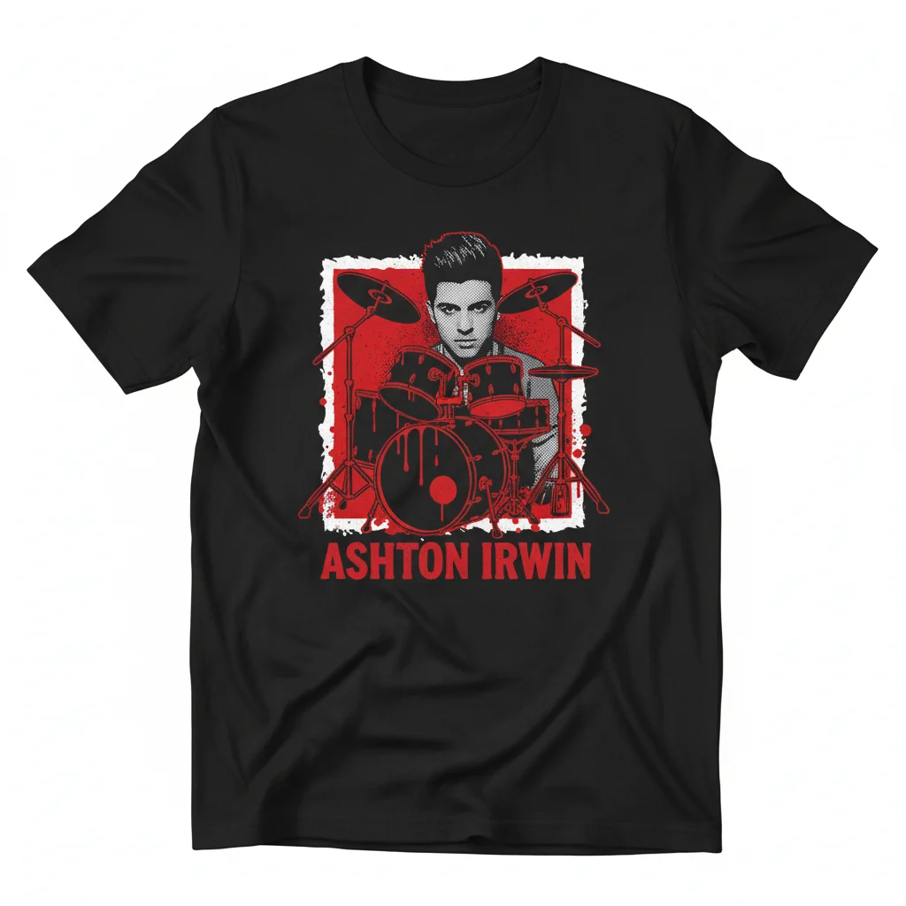 Ashton Irwin's Rhythmic Soul: 'Blood on the Drums' Artistic Tee