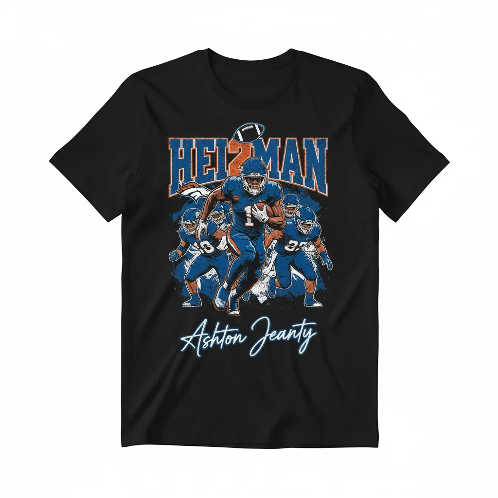 Ashton Jeanty Signature Boise State Broncos Hei2man T-Shirt - Premium Cotton Fan Gear