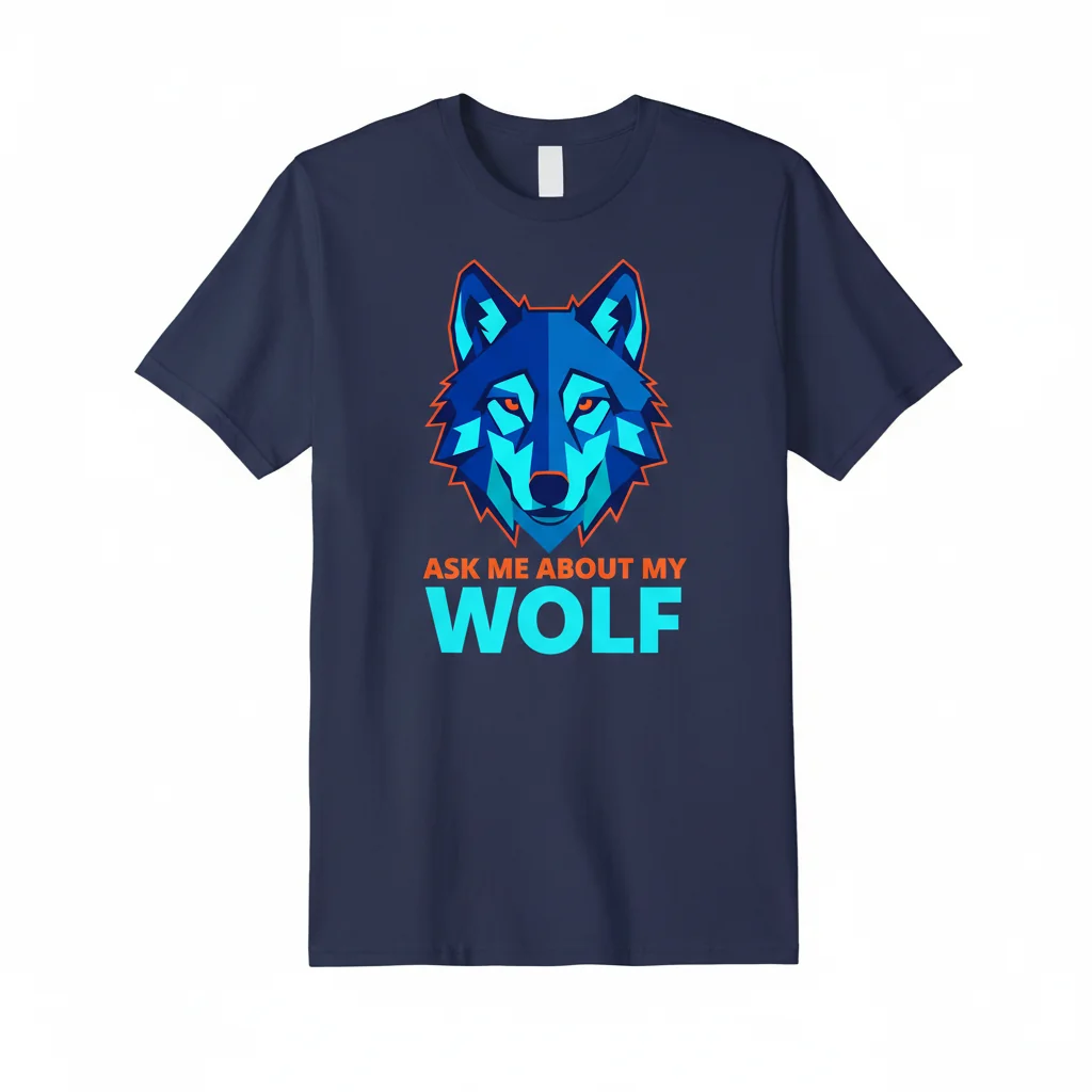 Ask Me About My Wolf Essential T-Shirt - Funny Animal Tee