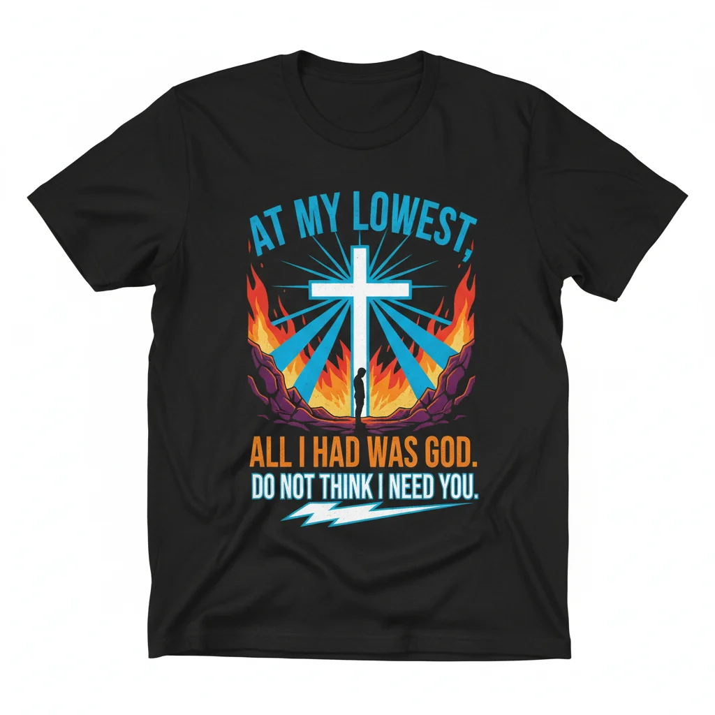 At My Lowest All I Had Was God Don't Think I Need You T-Shirt