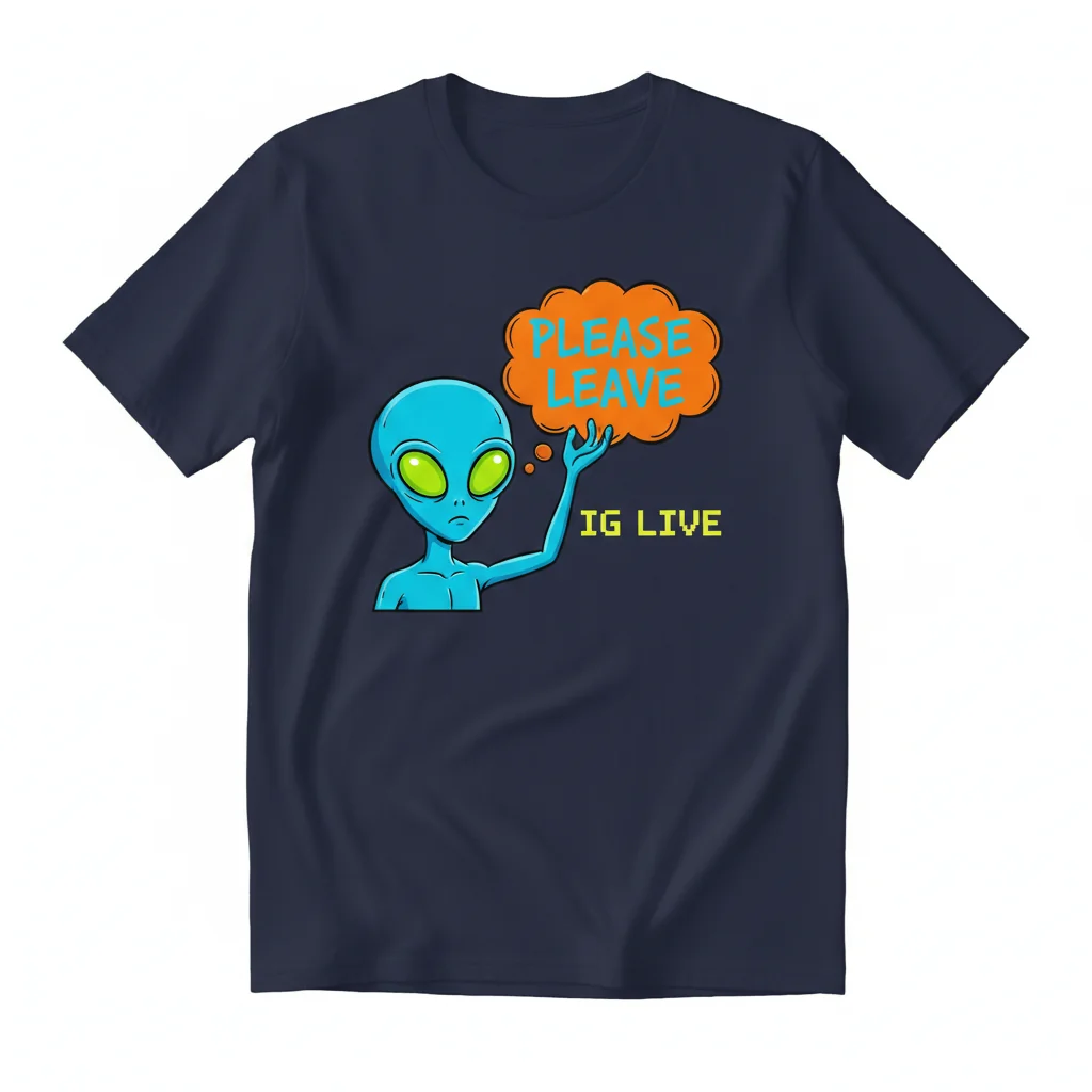ATEEZ PLEASE LEAVE Funny Instagram Live Doodle BLUE Essential T-Shirt - K-Pop Fan Apparel