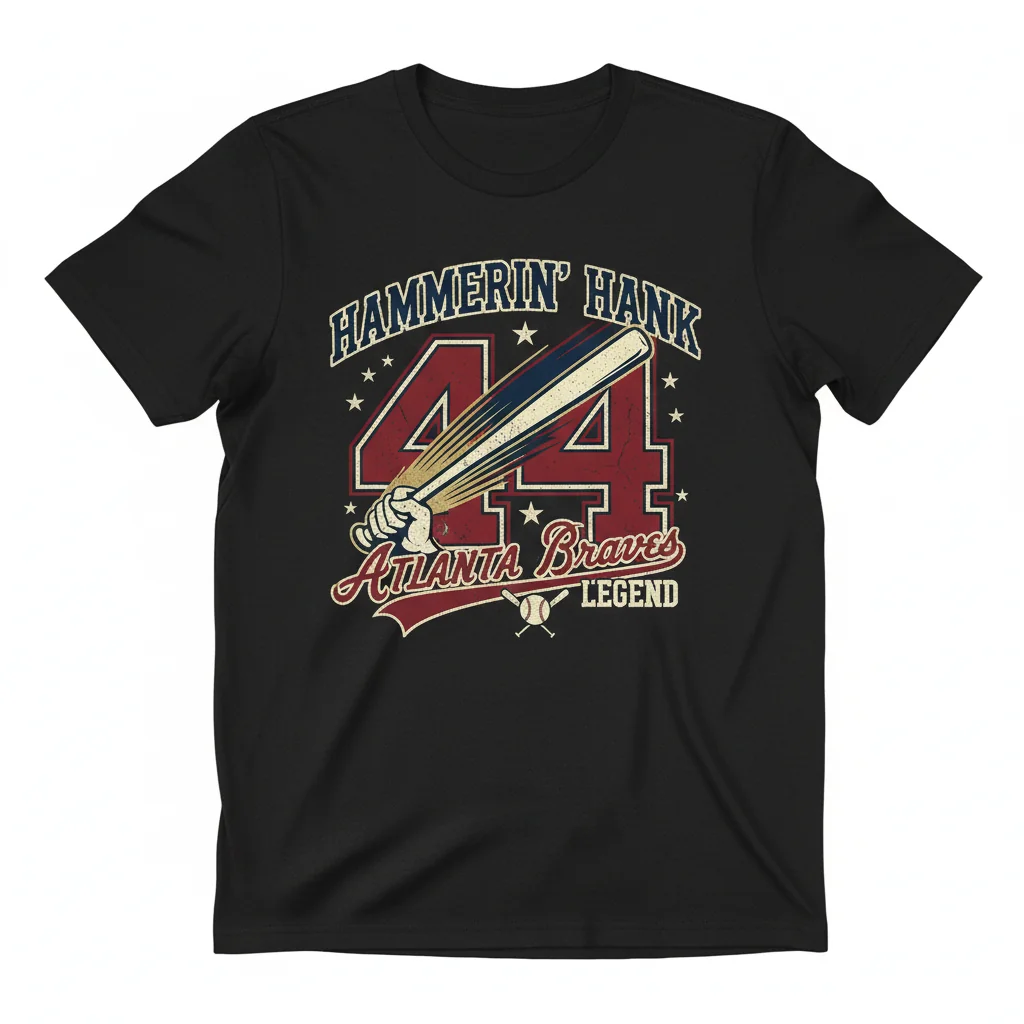 Atlanta Braves Hank Aaron #44 Classic Signature T-Shirt - Official MLB Fan Apparel