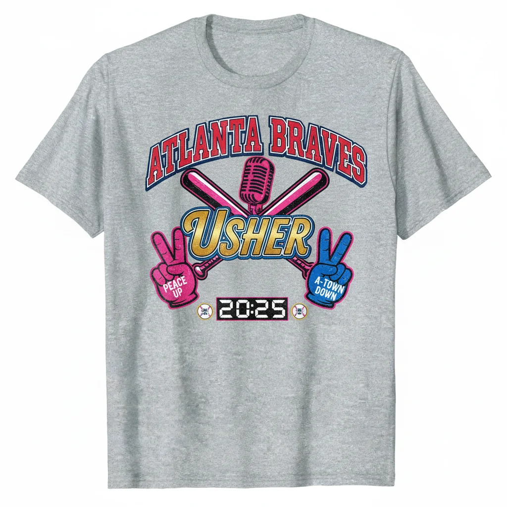 Atlanta Braves x Usher 2025 'A Town Down Peace Up' Unisex Fan Tee – Fade-Resistant & Comfortable
