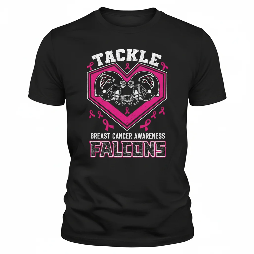 Atlanta Falcons: Tackle Heart Breast Cancer Awareness Shirt
