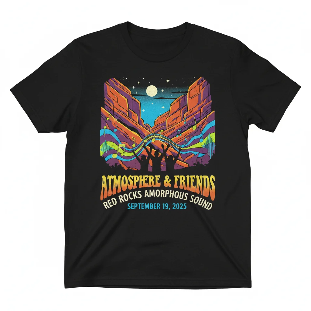 Atmosphere and Friends 2025 Red Rocks Amphitheatre Event Shirt - Premium Lasting Comfort