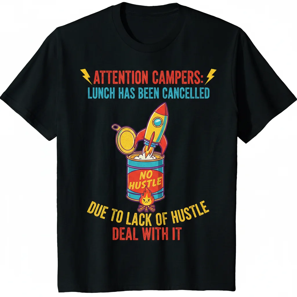 "Attention Campers" Hustle T-Shirt | Premium Graphic Tee for Go-Getters