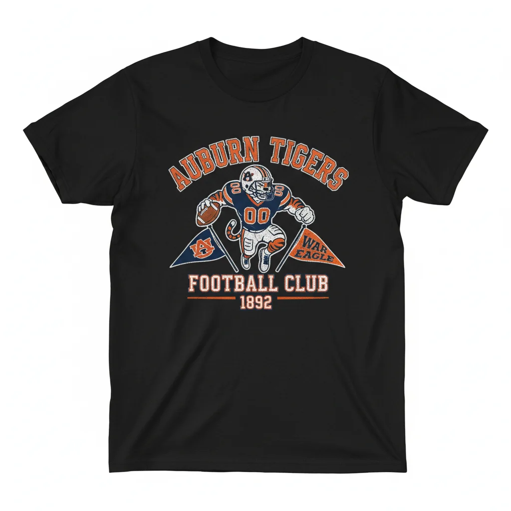 Auburn Tigers Football Aubie Mascot T-Shirt - Officially Licensed NCAA Tee