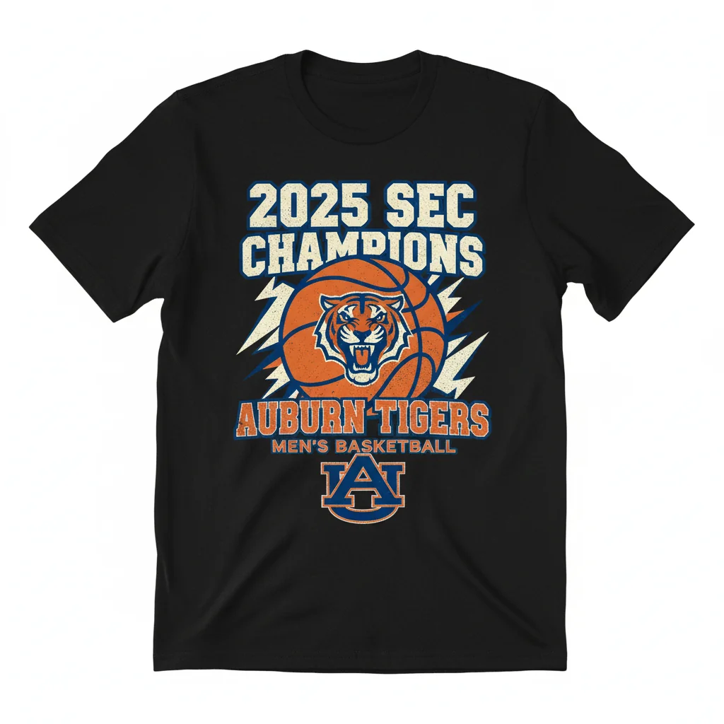 Auburn Tigers Men’s Basketball 2025 SEC Champions T-Shirt - Official Fan Gear