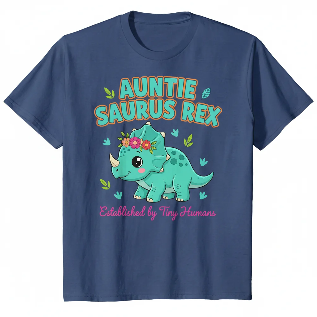 Auntiesaurus Rex Essential Tee - Modern Dino Vibes