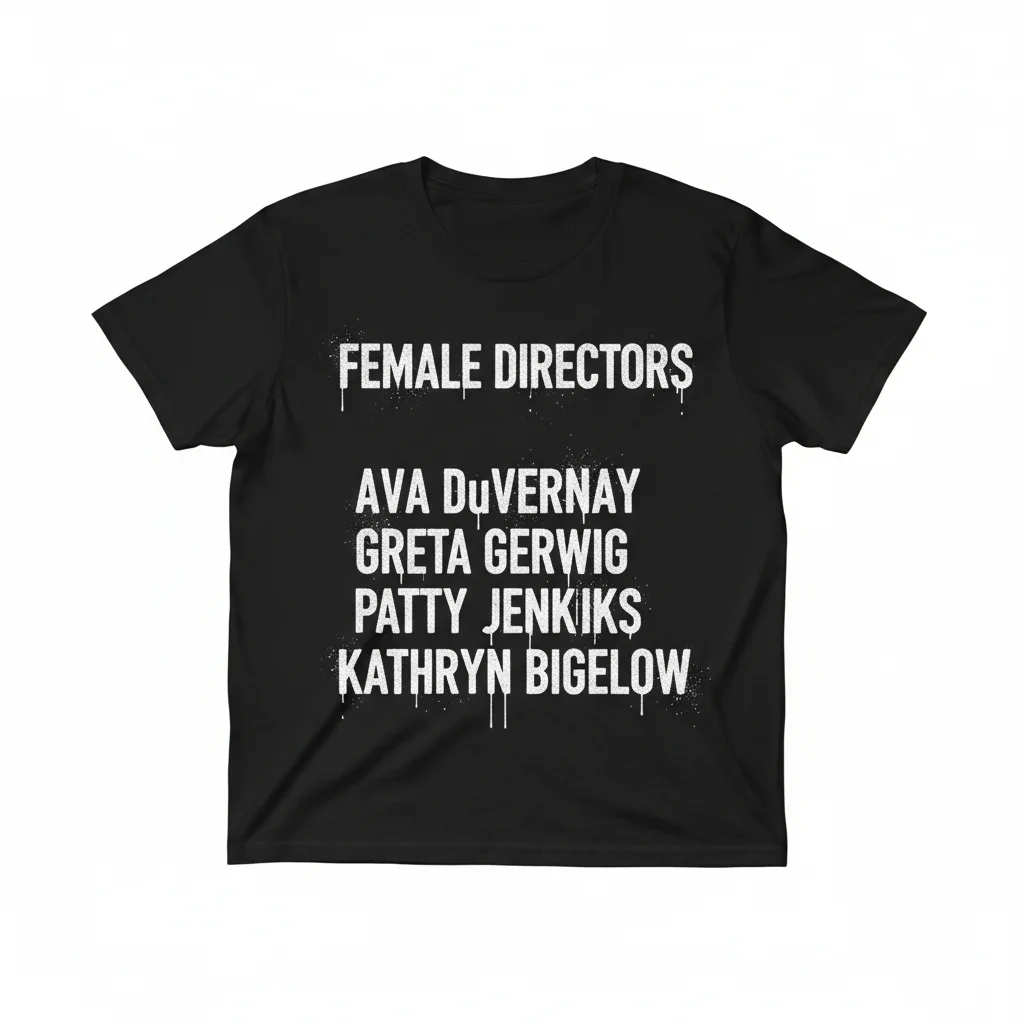 Ava DuVernay, Greta Gerwig, Patty Jenkins, Kathryn Bigelow Female Directors Essential T-Shirt - Black Text Tribute Tee