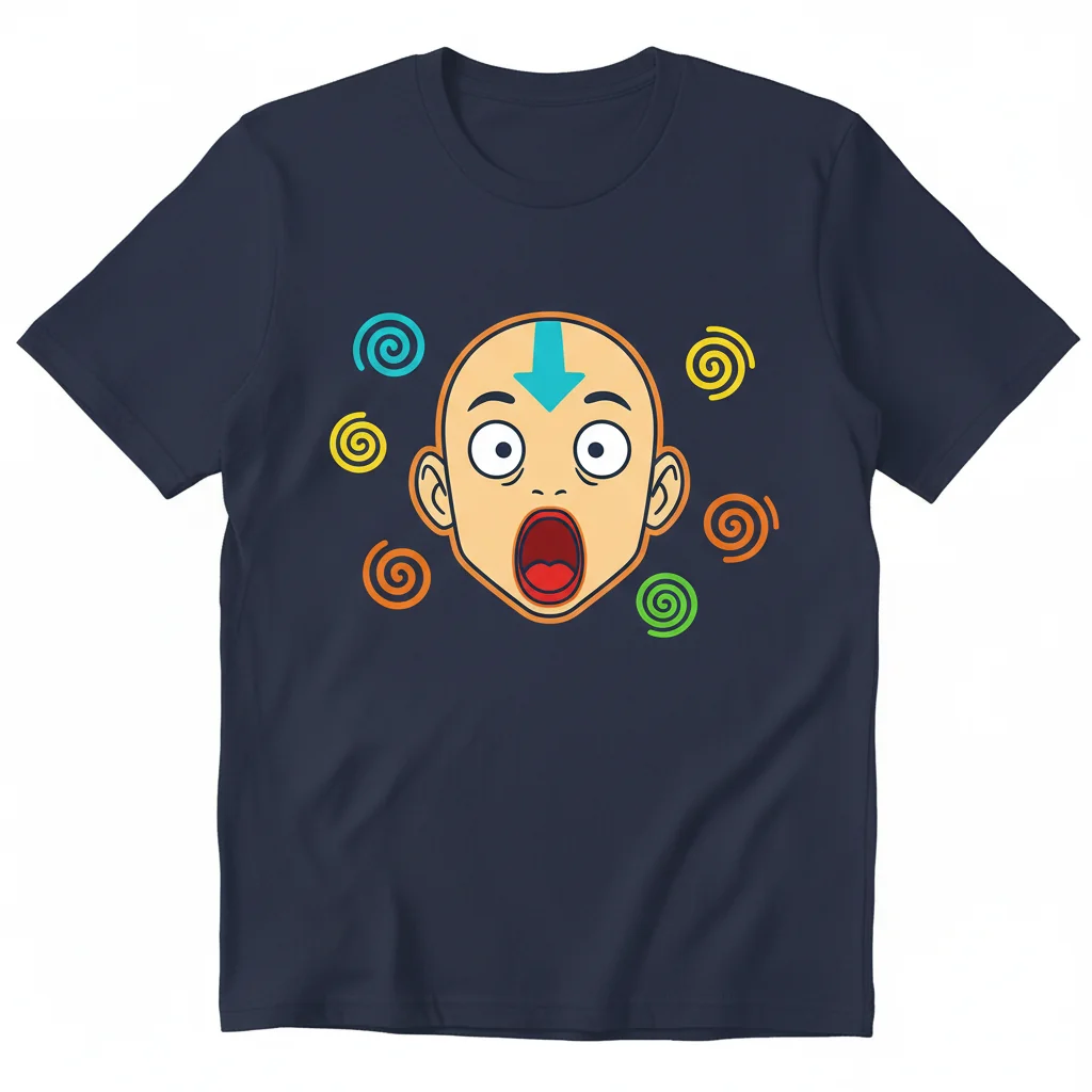 Avatar The Last Airbender Funny Aang Face Essential T-Shirt - Premium ATLA Graphic Tee