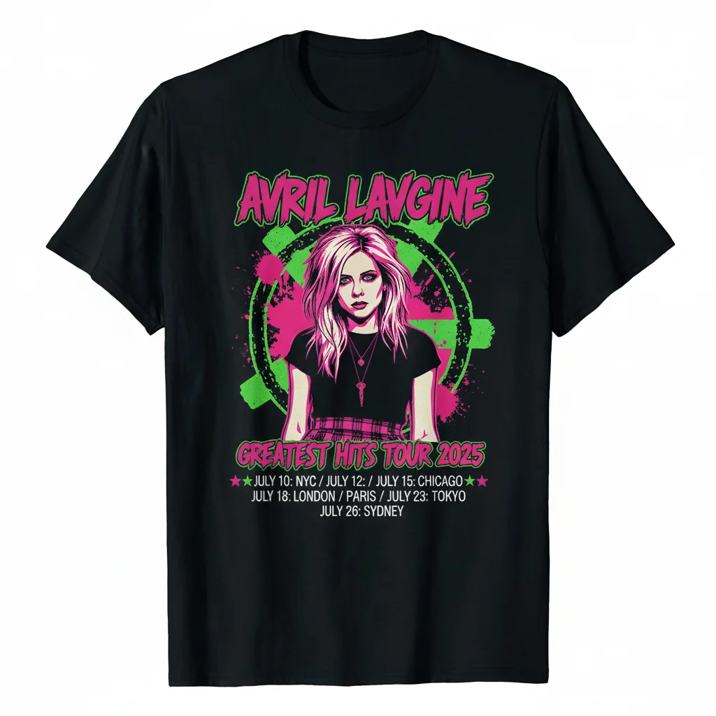 Avril Lavigne Greatest Hits Tour 2025 Roster Shirt - Embrace the Skater Punk Revival