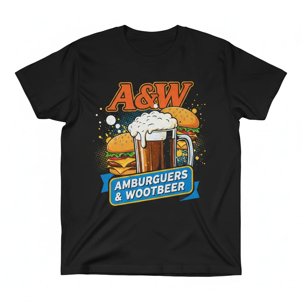 A&W Amburgers and Wootbeer Essential T-Shirt - Funny Foodie Tee