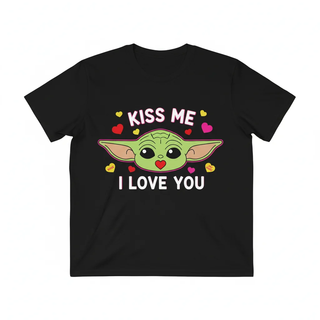 Baby Yoda Valentine's Day Kiss Me Love You Mine Shirt