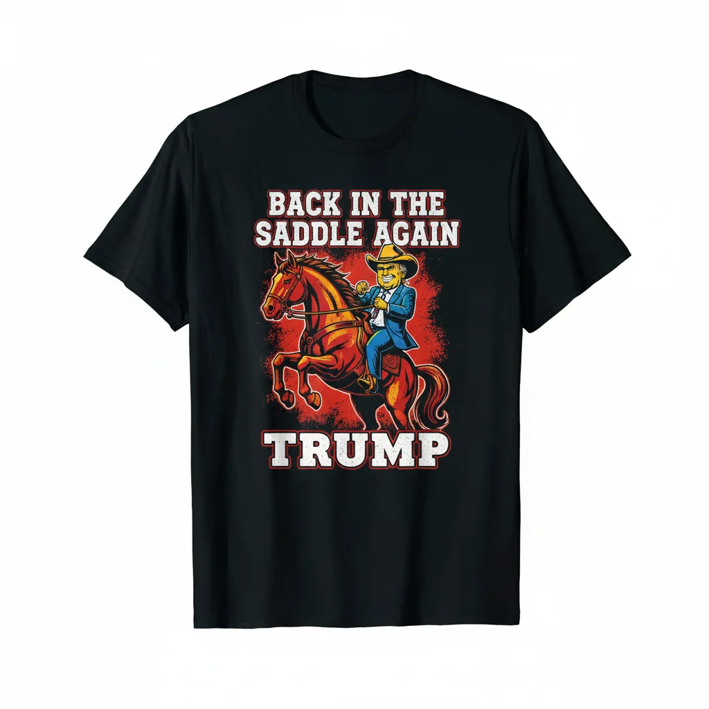 Donald Trump "Back in the Saddle Again" Unisex T-Shirt – Political Statement Apparel