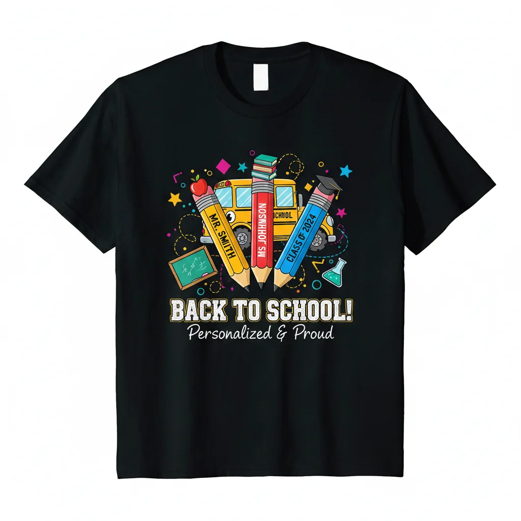 Custom Personalized Pencils 'Back To School' Teacher Appreciation Essential T-Shirt